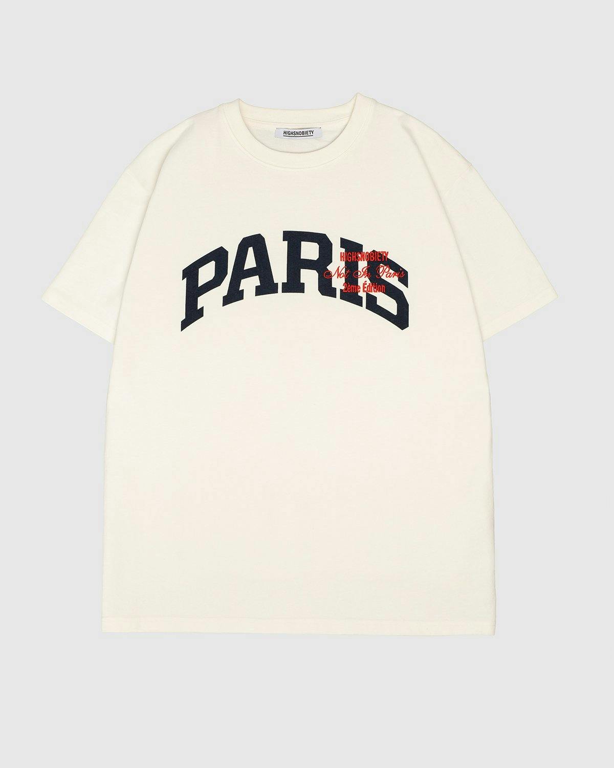 Highsnobiety - Not In Paris College Logo T-Shirt White - Clothing - White - Image 1