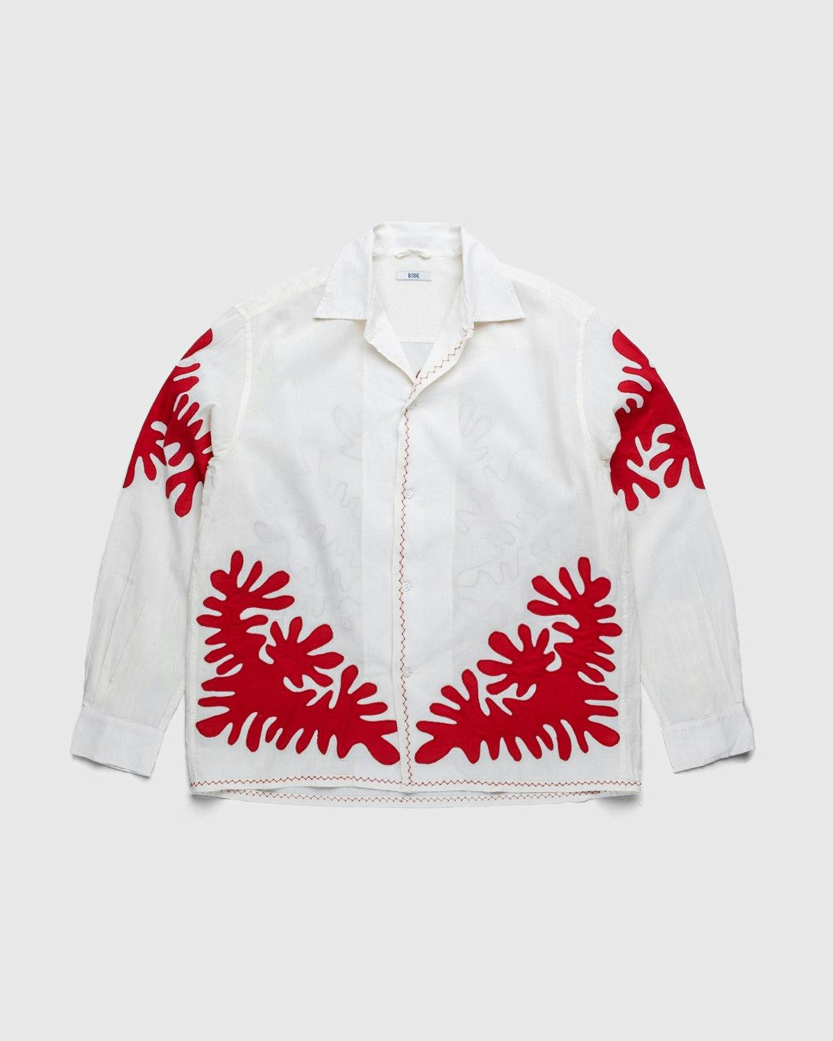 Bode - Setting Cut Out Appliqué Shirt Natural Red - Clothing - Red - Image 1