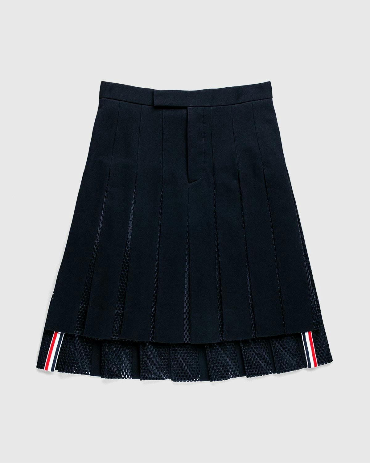 Thom Browne x Highsnobiety - Women’s Pleated Mesh Skirt Black - Clothing - Black - Image 1