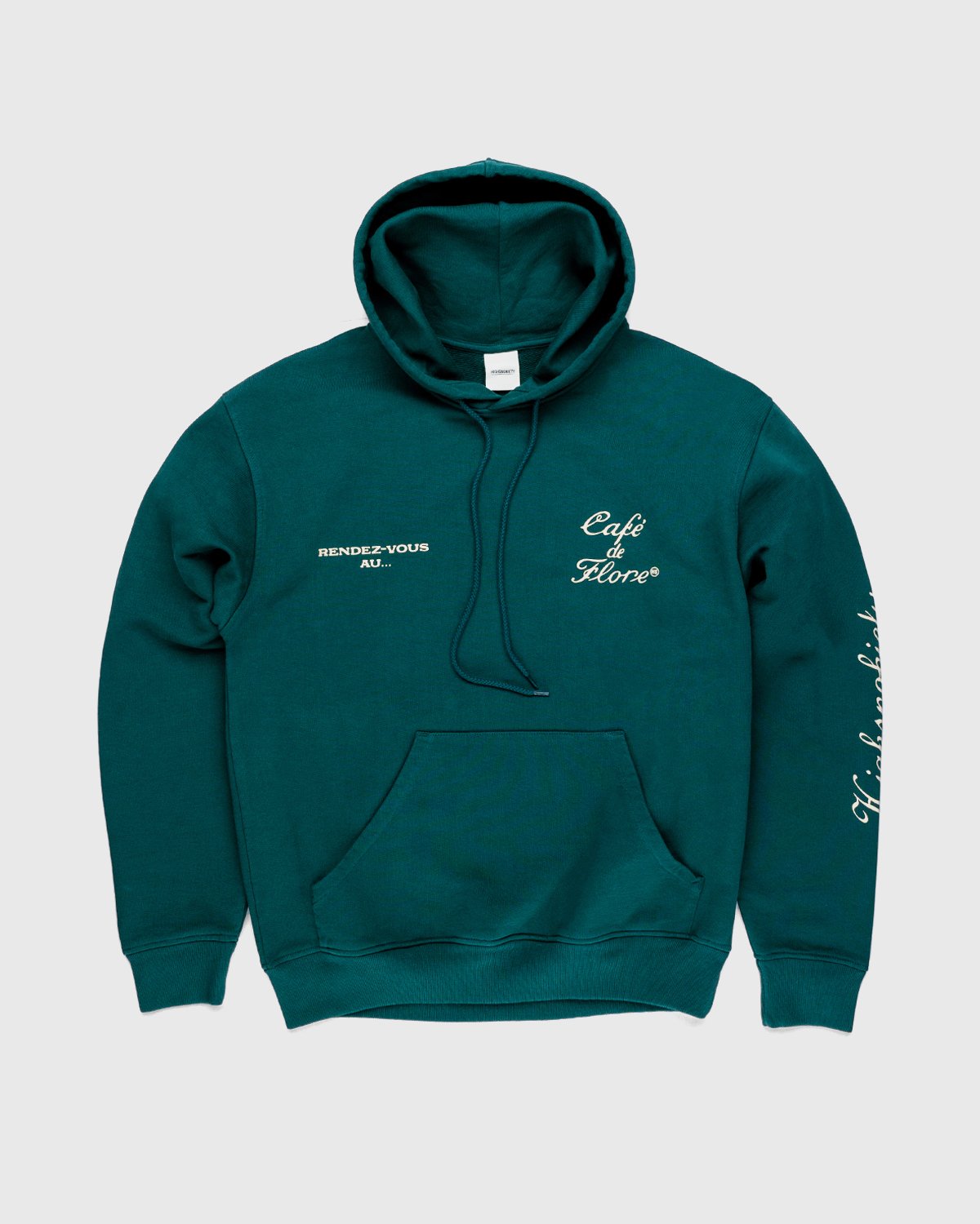 Highsnobiety - Not In Paris 3 x Café De Flore Hoodie Green - Clothing - Green - Image 1