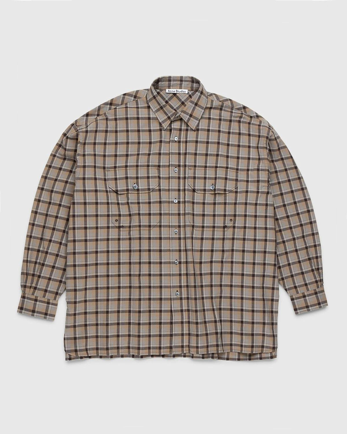 Acne Studios - Checked Shirt Brown - Clothing - Brown - Image 1