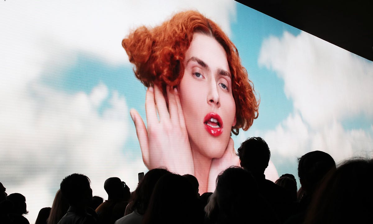 Illustration view of SSOPHIE on the screen during the Louis Vuitton Womenswear Spring/Summer 2020 show as part of Paris Fashion Week