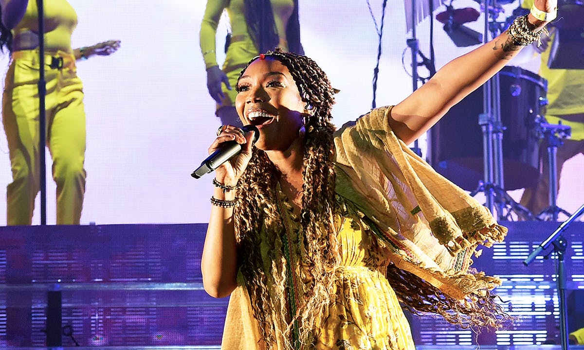 Brandy performing