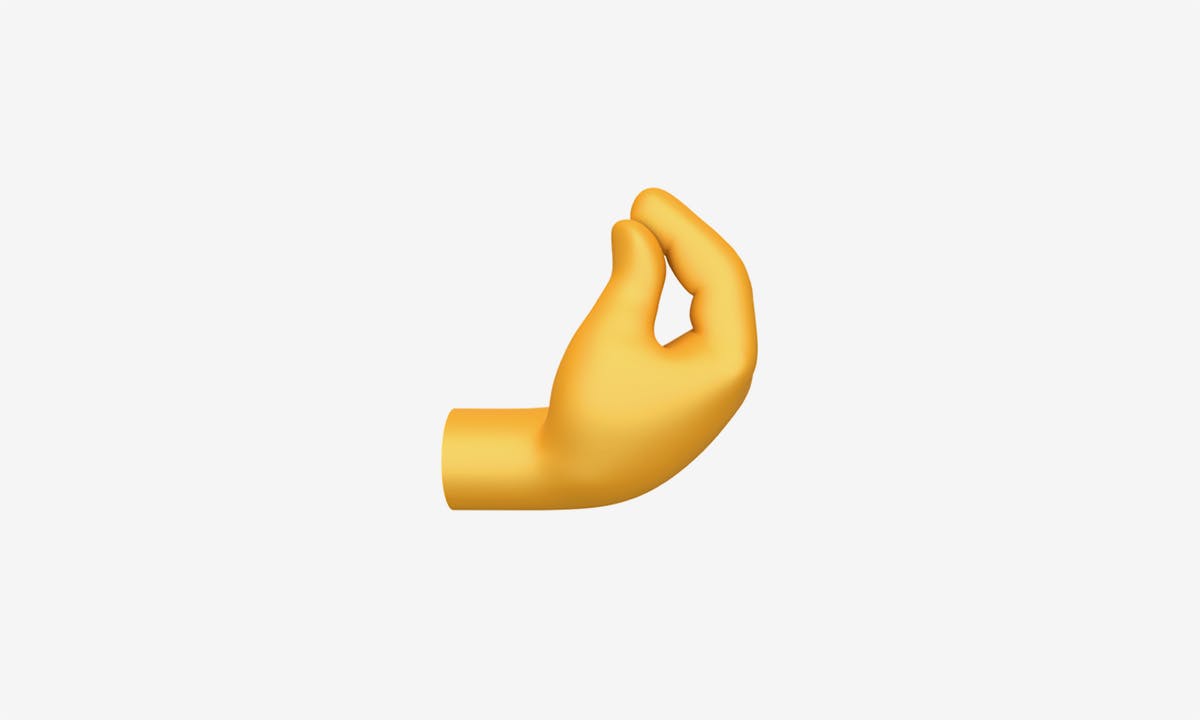 Apple pinched fingers emoji