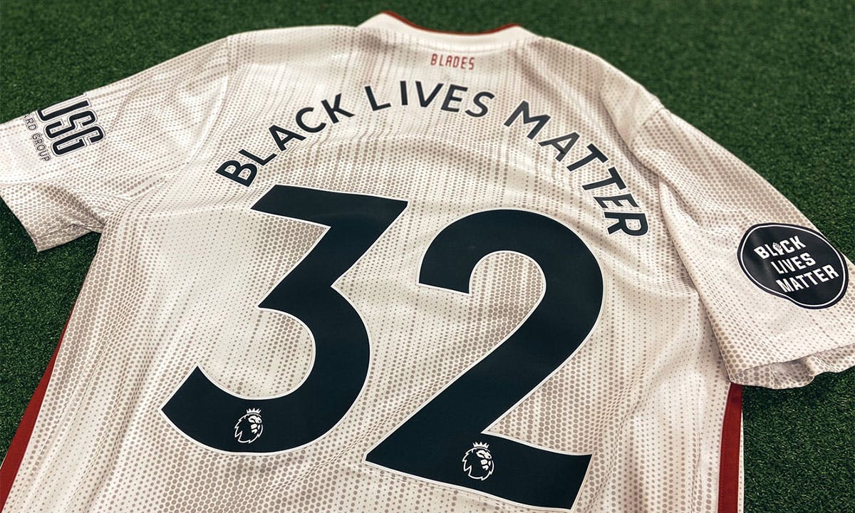 sheffield united jersey with black lives matter printed on the back