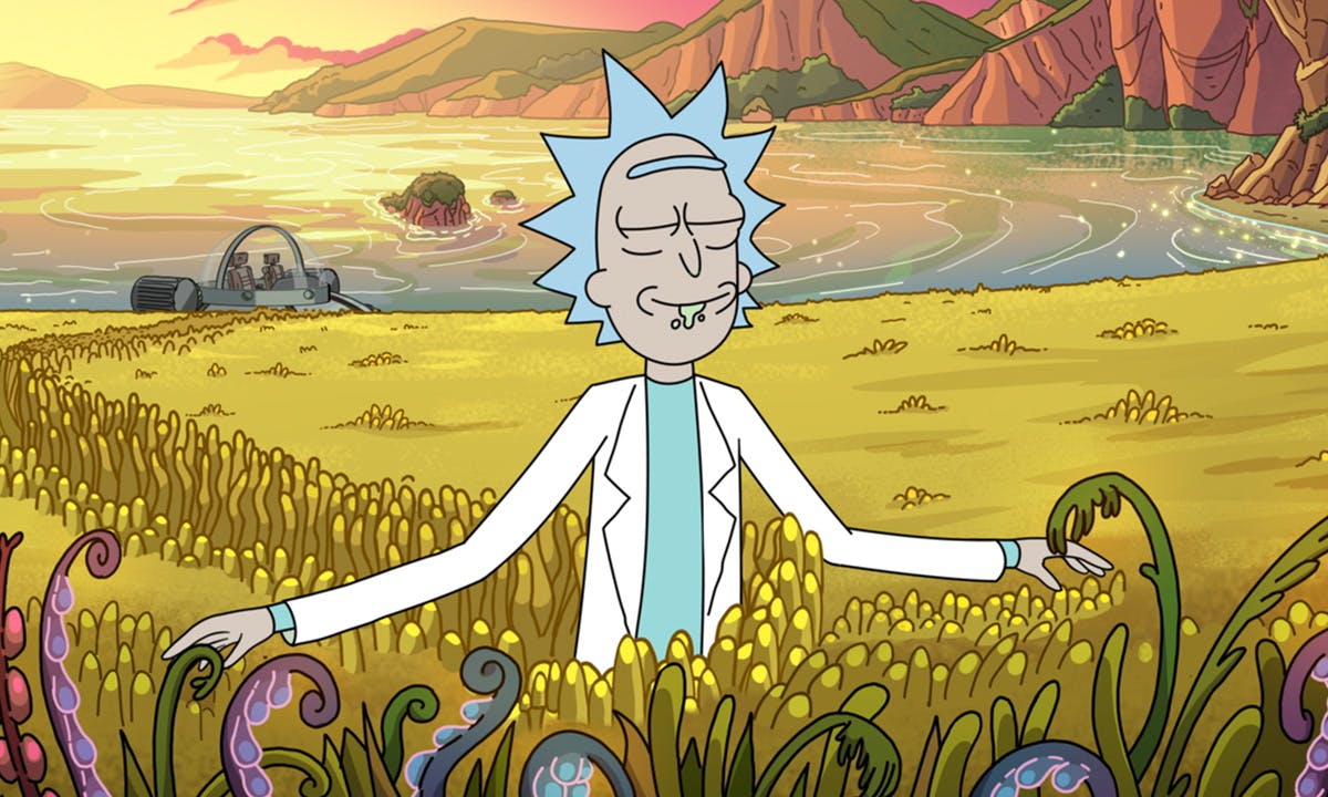 Rick Sanchez in an alien field