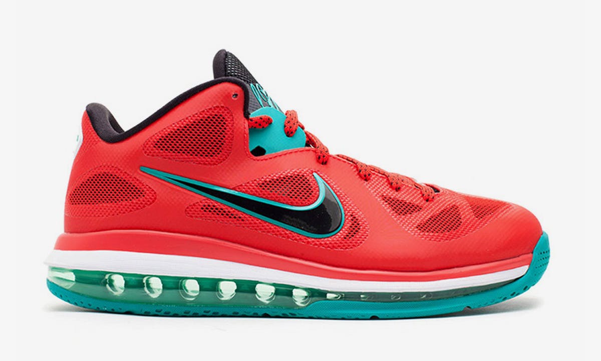 red green and black Nike LeBron 9