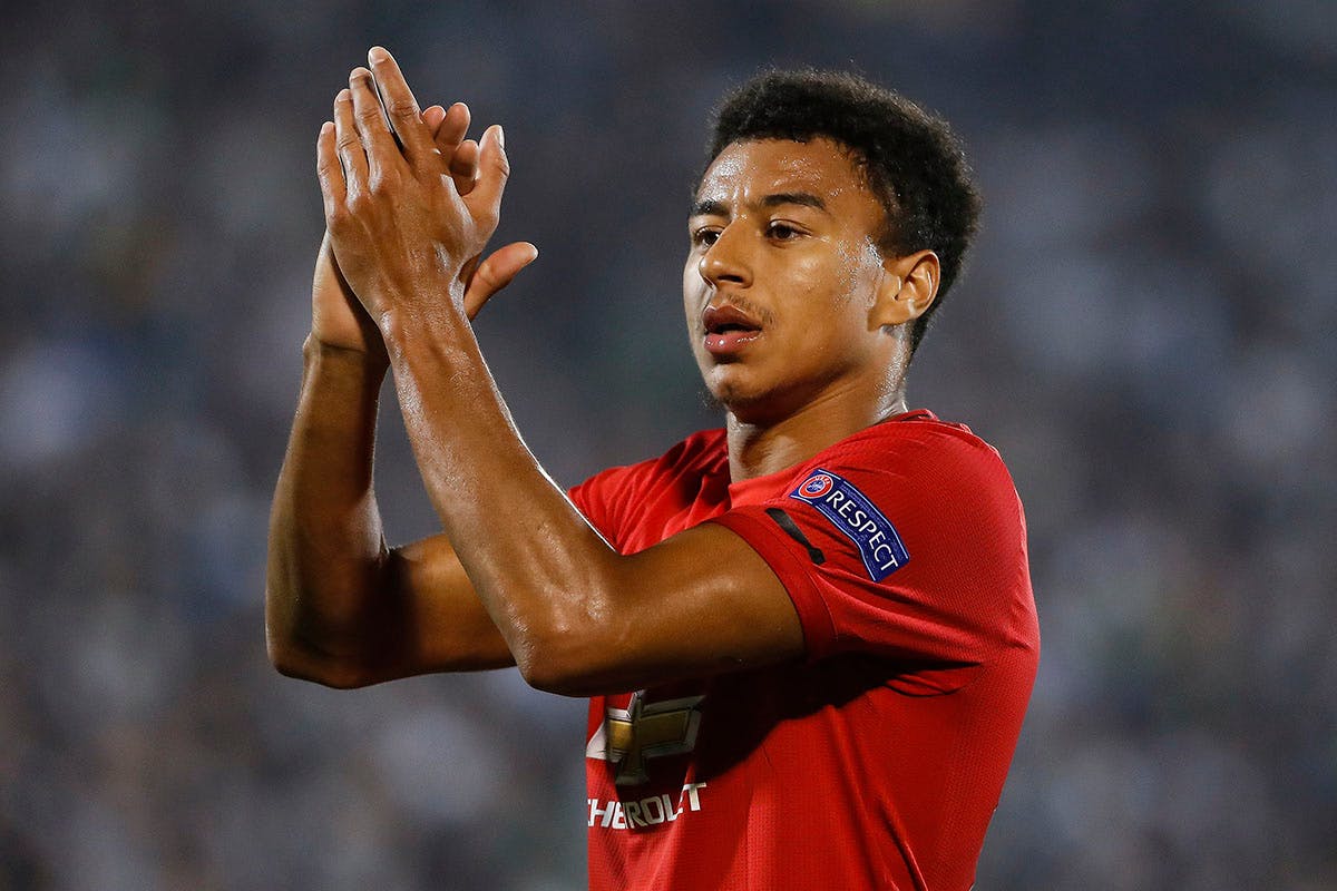 Jesse Lingard of Manchester United waves to the fans