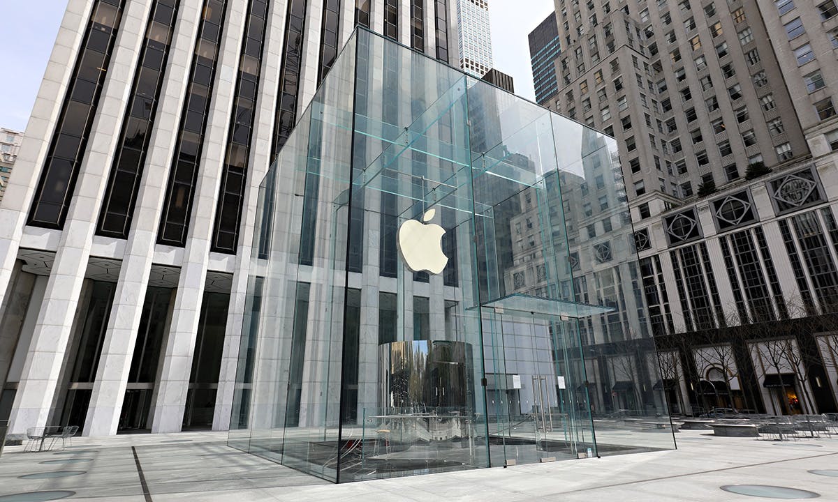 The Apple store on Fifth Avenue stands empty during the coronavirus pandemic