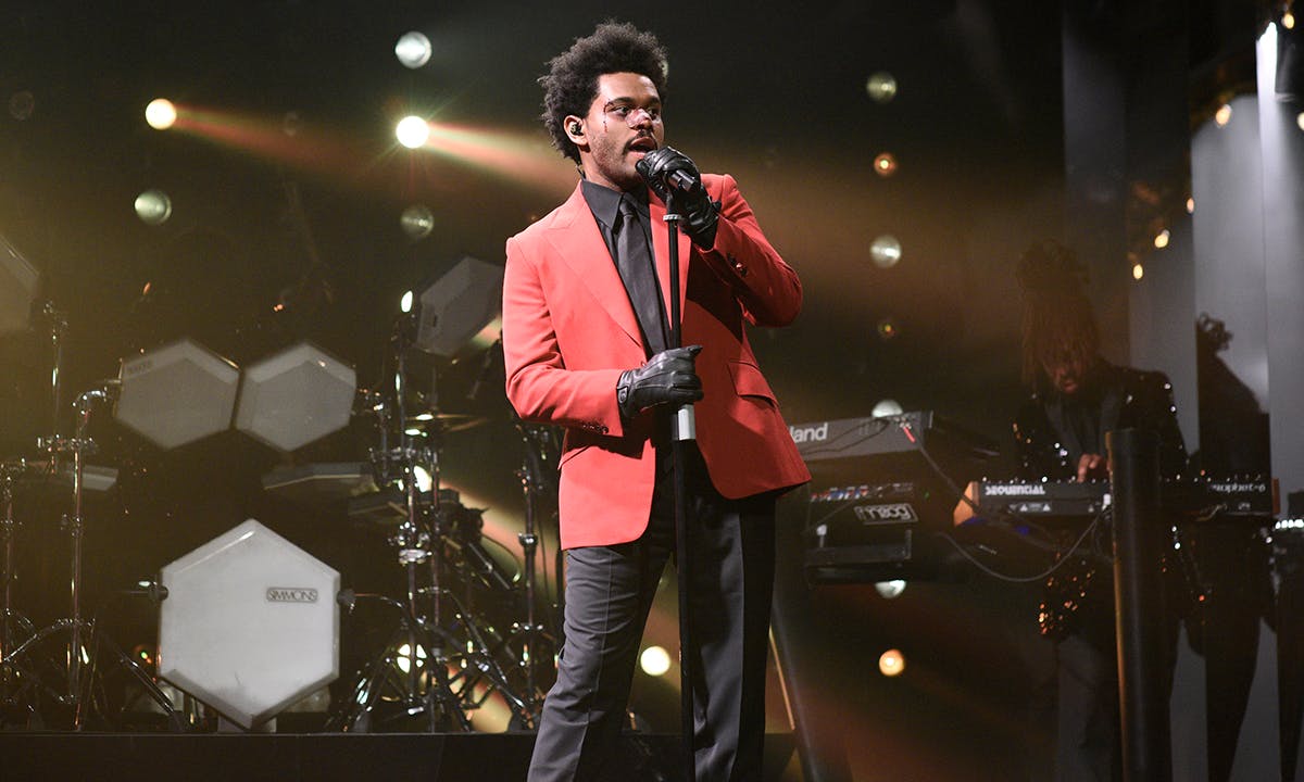 The Weeknd performing Saturday Night Live