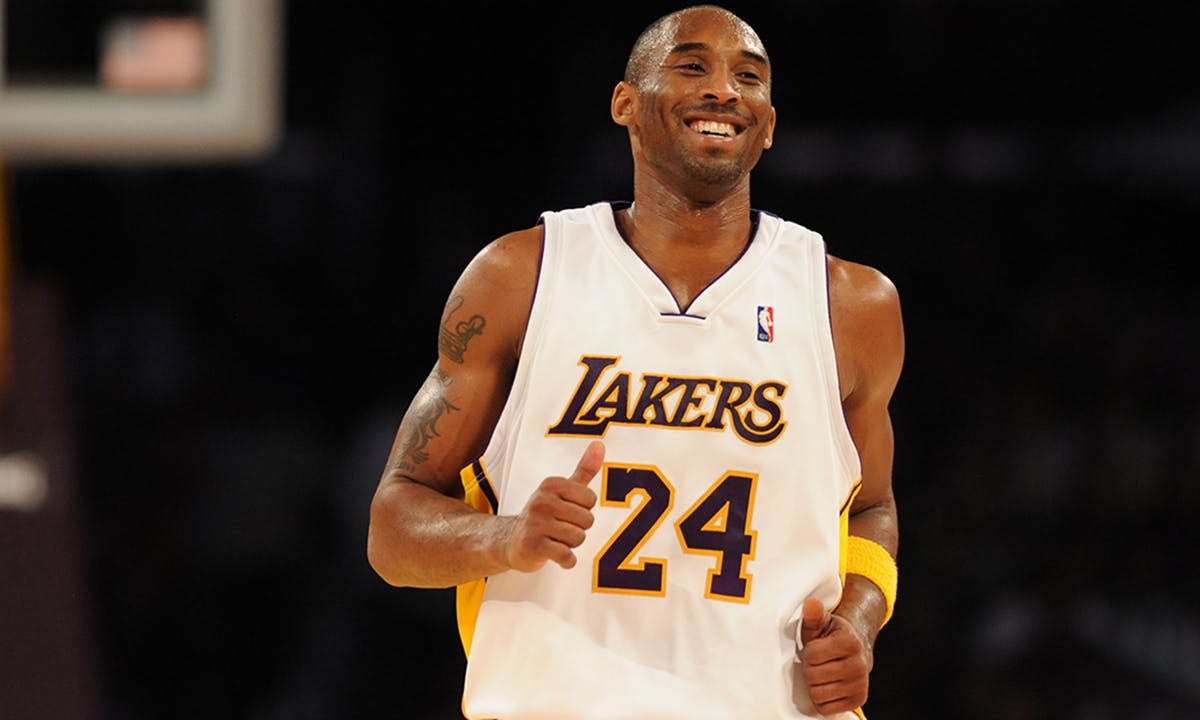 Kobe Bryant smiles