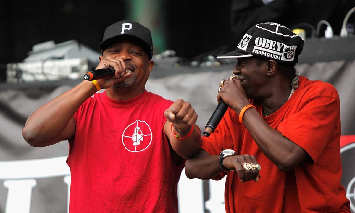 Public Enemy performing on stage