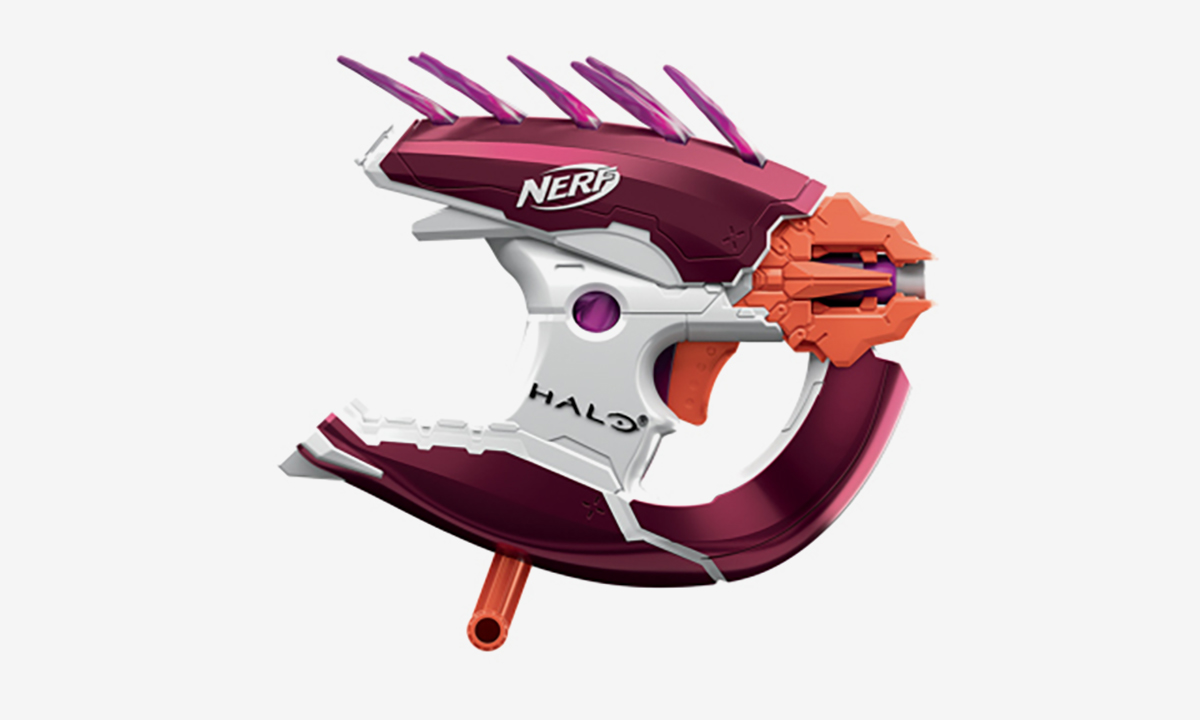 NERF Halo MA40 Motorized Dart Blaster - Includes Removable  10-Dart Clip, 10 Official Elite Darts, and Attachable Rail Riser, White :  Toys & Games