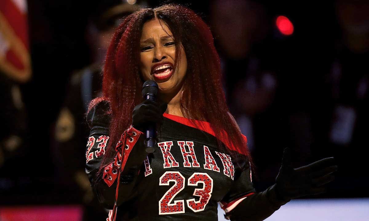 Chaka Khan singing the National Anthem at the 2020 NBA All-Star Game in Chicago