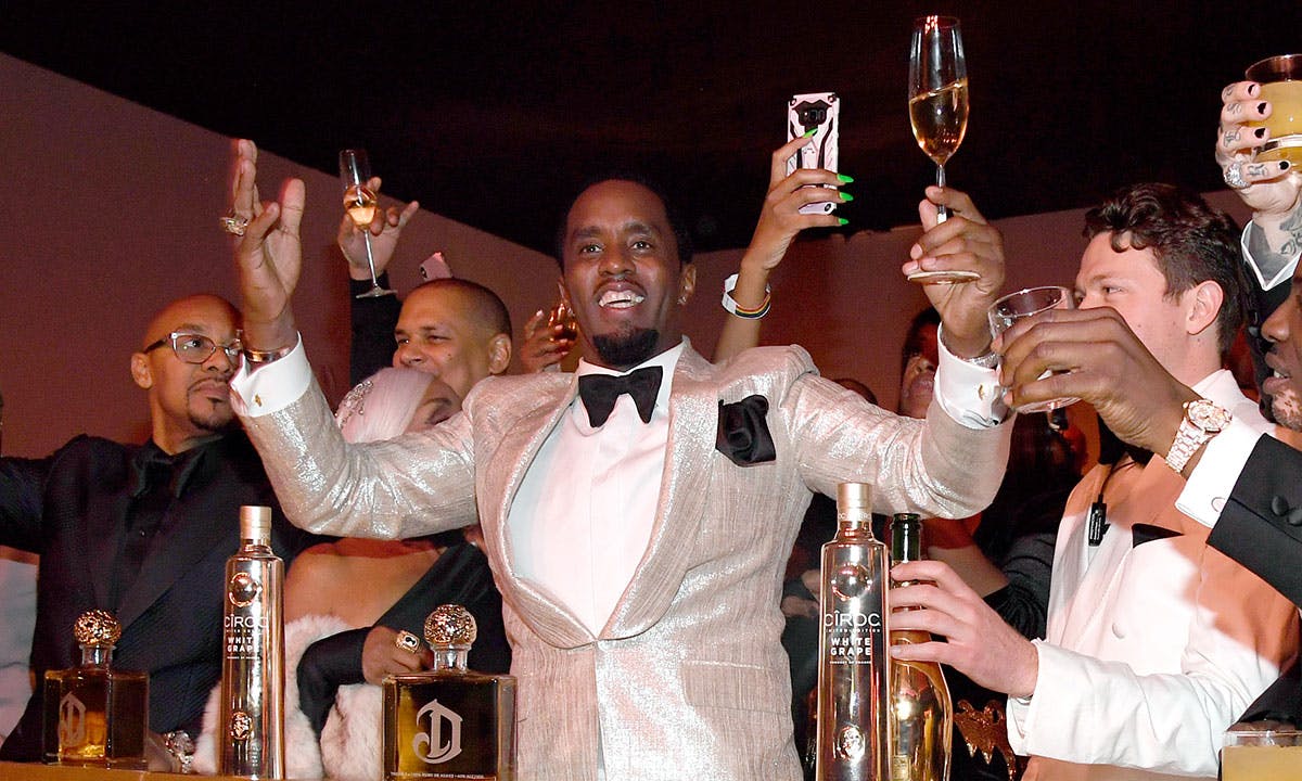 diddy toasting at his birthday bash