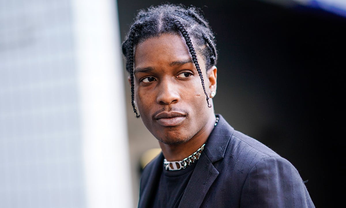 ASAP Rocky outside of 1017 ALYX 9SM's show at Paris Fashion Week