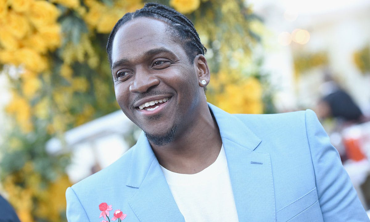 pusha t smiling blue blazer