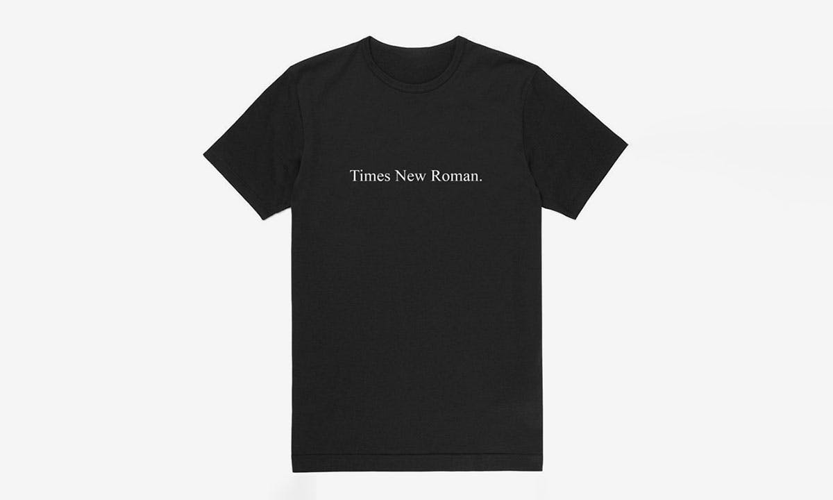 times new roman black t-shirt