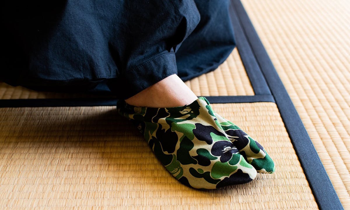 BAPE ABC Camo Japanese socks green