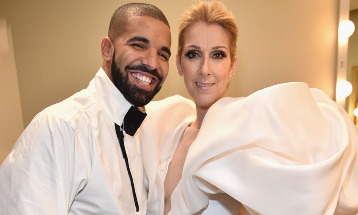 drake and celine Dion wear white