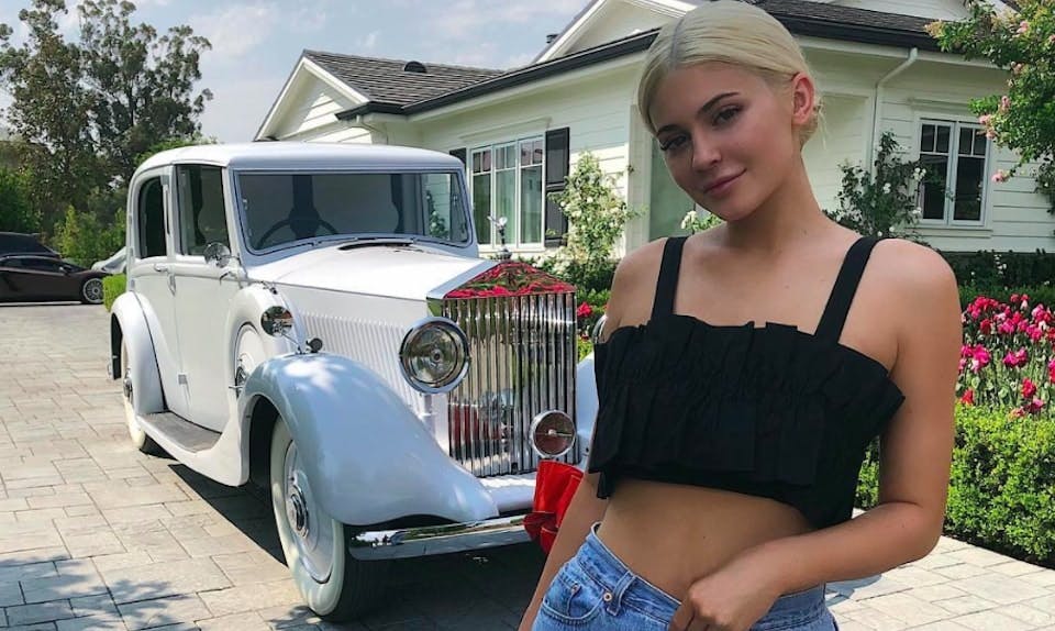 travis scott kylie jenner vintage rolls royce birthday present