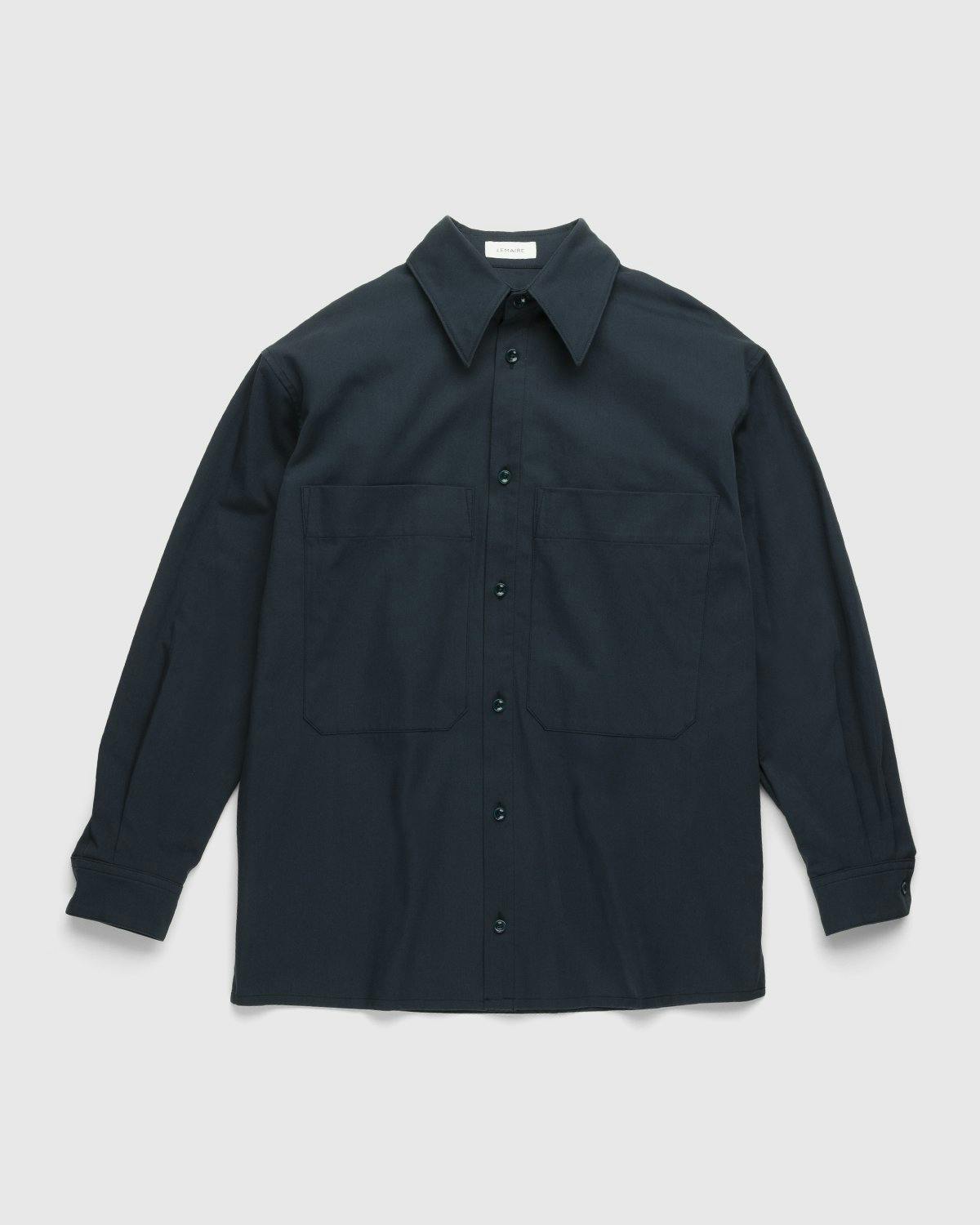 Lemaire - Brushed Blouse Shirt Top Vulcan Blue - Clothing - Blue - Image 1