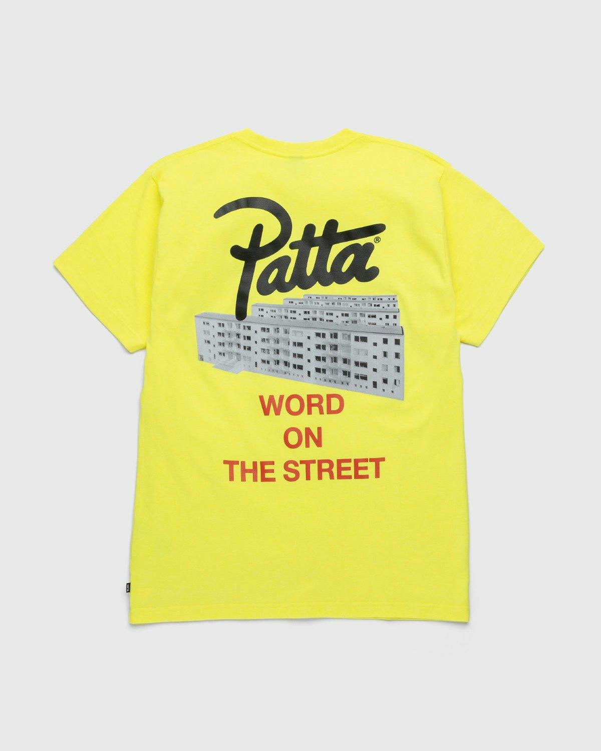 Patta - Word On The Street T-Shirt Fluoro Yellow - Clothing - Yellow - Image 1