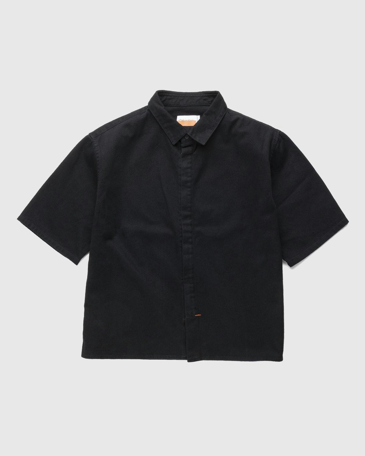 Heron Preston x Calvin Klein - Mens Short Sleeve Woven Utility Shirt Black - Clothing - Black - Image 1