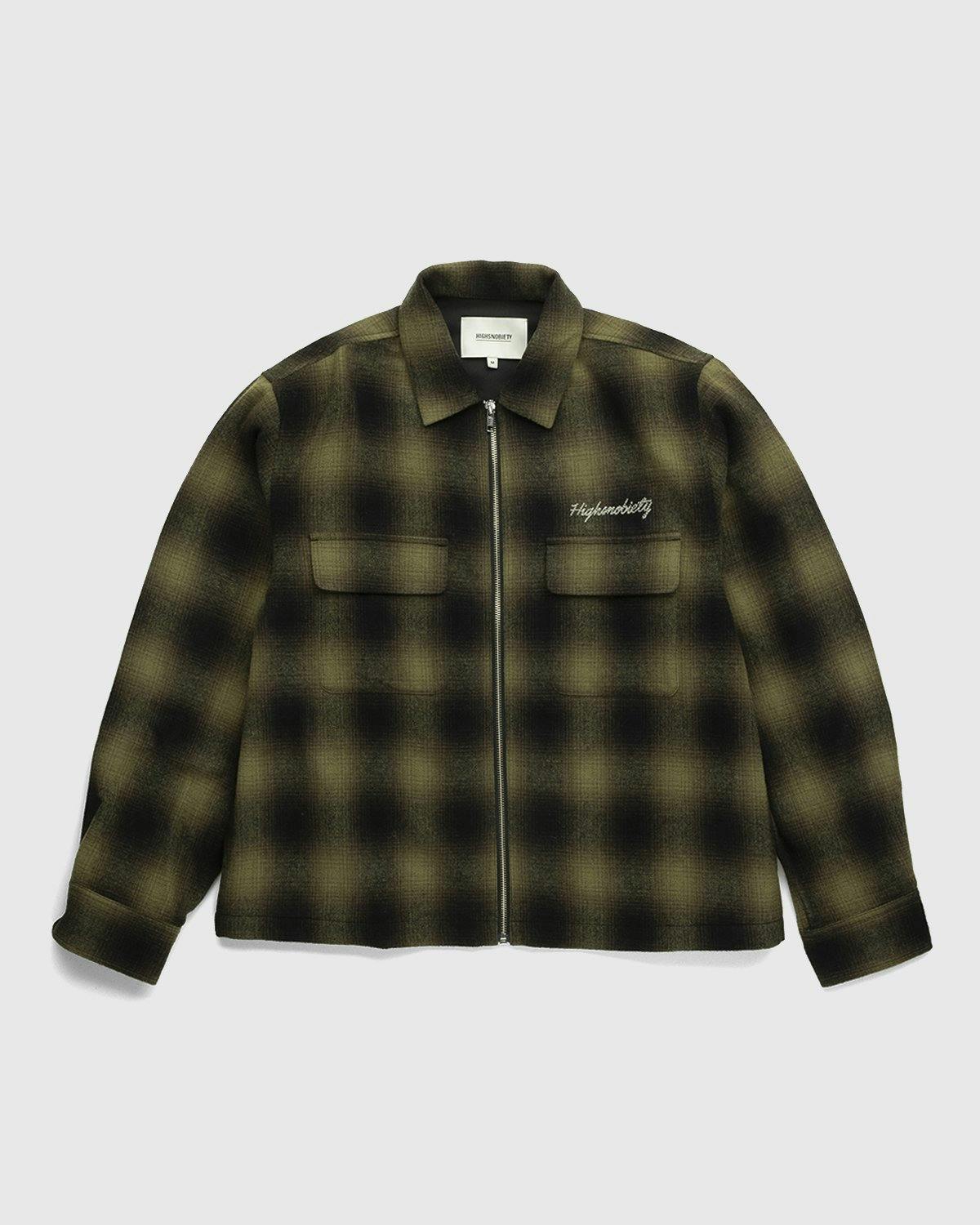 Highsnobiety - Plaid Zip Shirt Green Black - Clothing - Green - Image 1