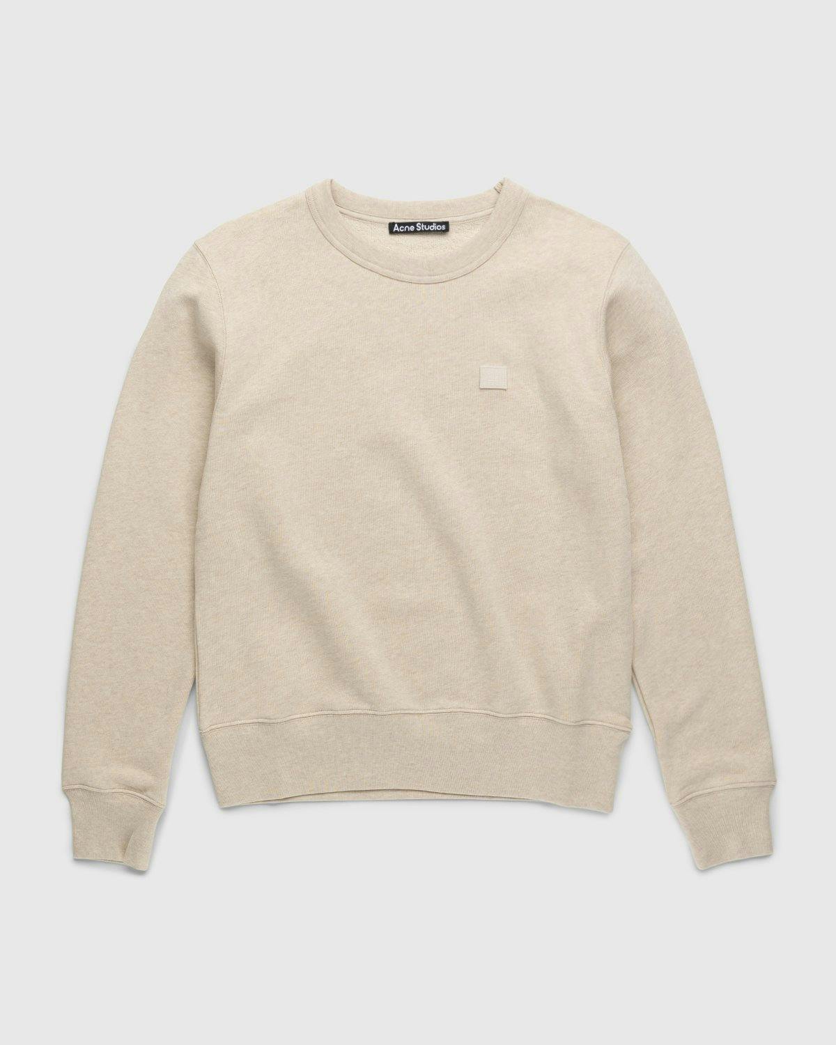 Acne Studios - Organic Cotton Crewneck Sweatshirt Oatmeal Melange - Clothing - Beige - Image 1