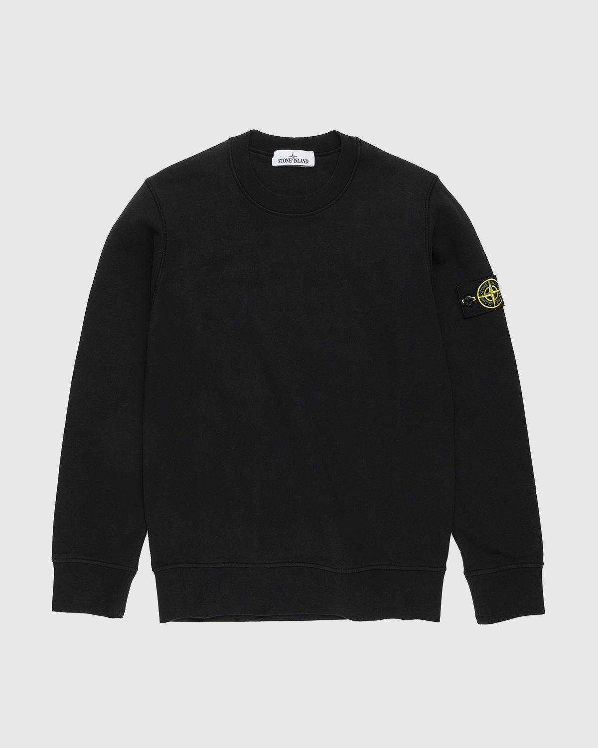 Stone Island - 63051 Garment-Dyed Cotton Fleece Crewneck Black - Clothing - Black - Image 1