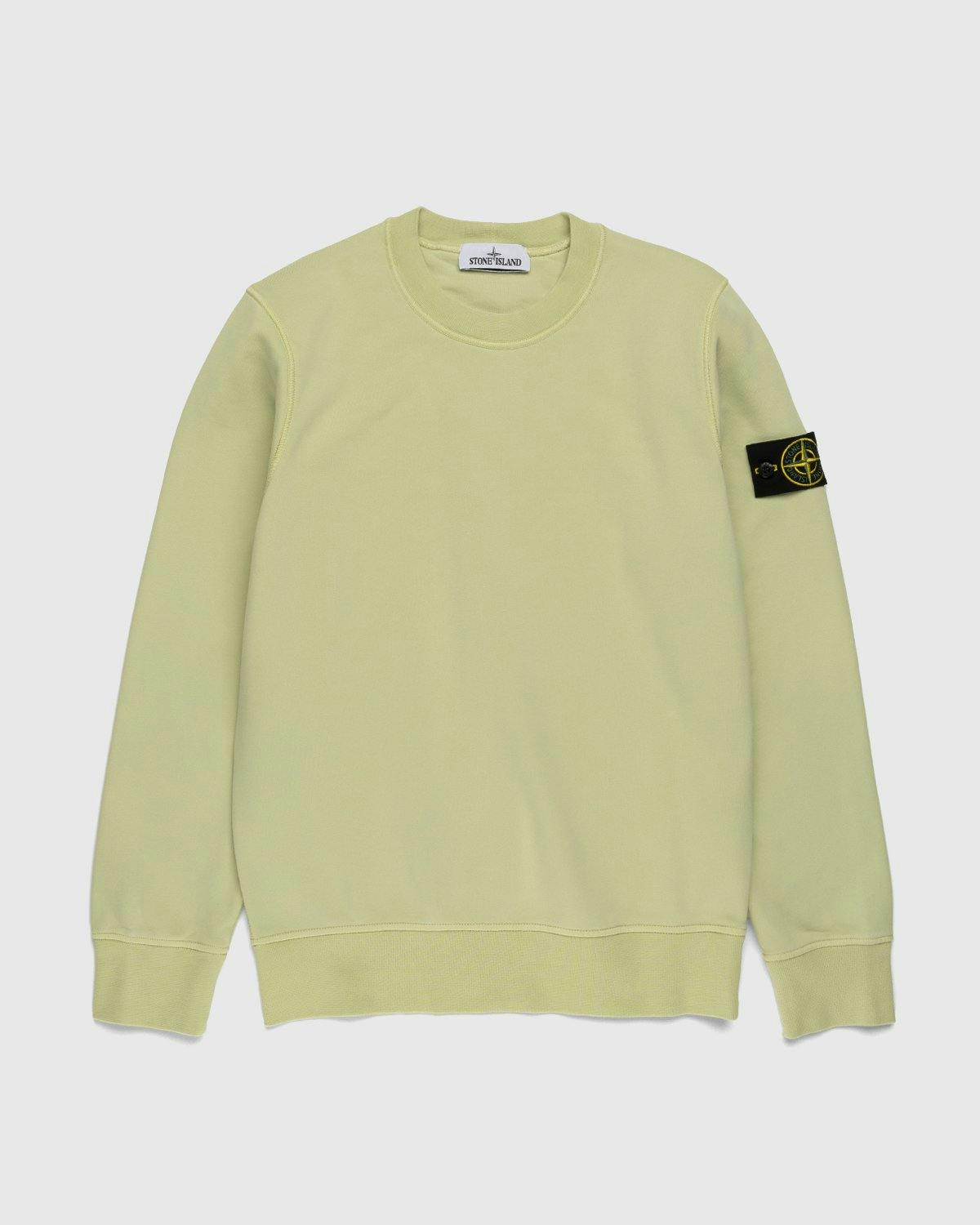 Stone Island - 63051 Garment-Dyed Cotton Fleece Crewneck Light Green - Clothing - Green - Image 1