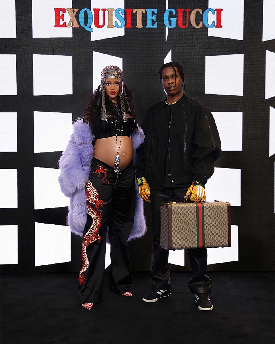 A$AP Rocky Styles Oversized Suit & Cap Toe Boots at Gucci MFW Show –  Footwear News