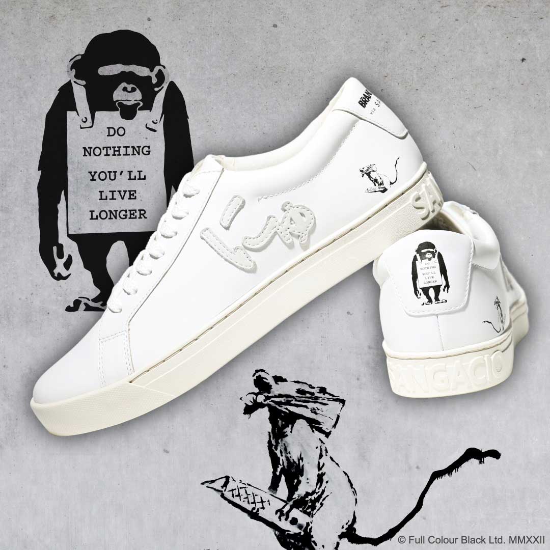 Fake Banksy Sneakers By Brandalised & via SANGACIO
