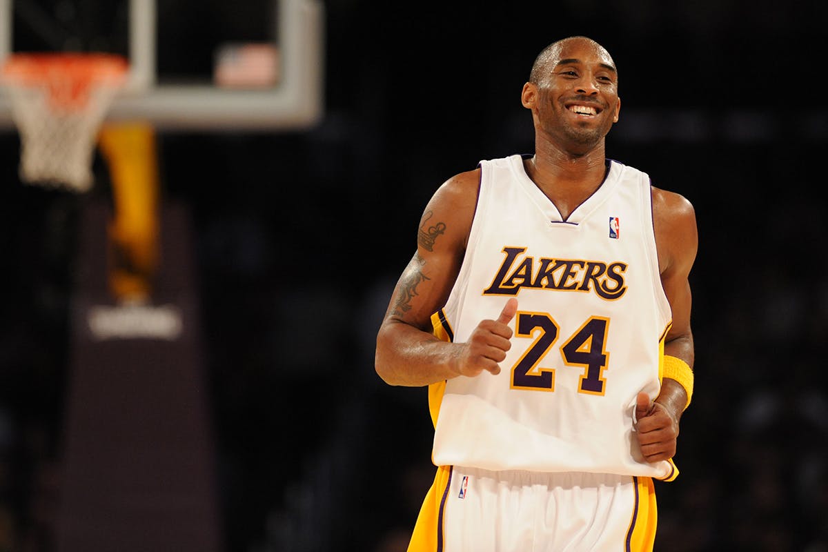 Kobe Bryant smiles