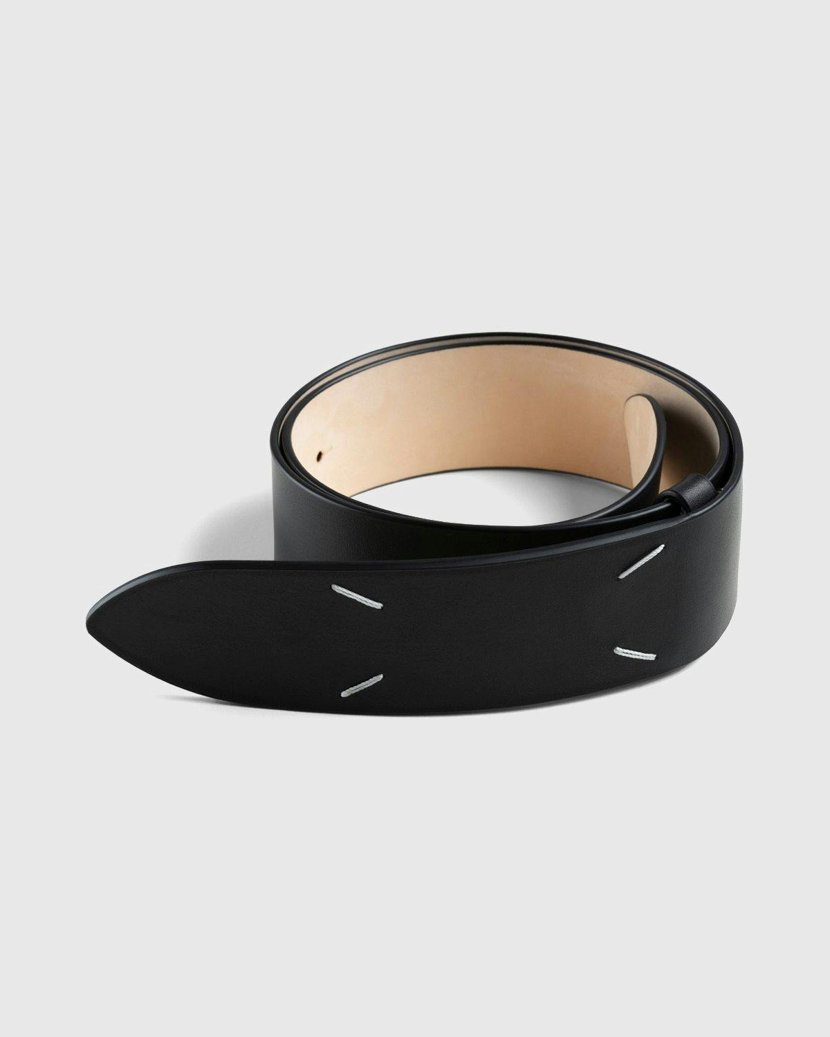 Maison Margiela - Four Stitch Logo Belt Black - Accessories - Black - Image 1