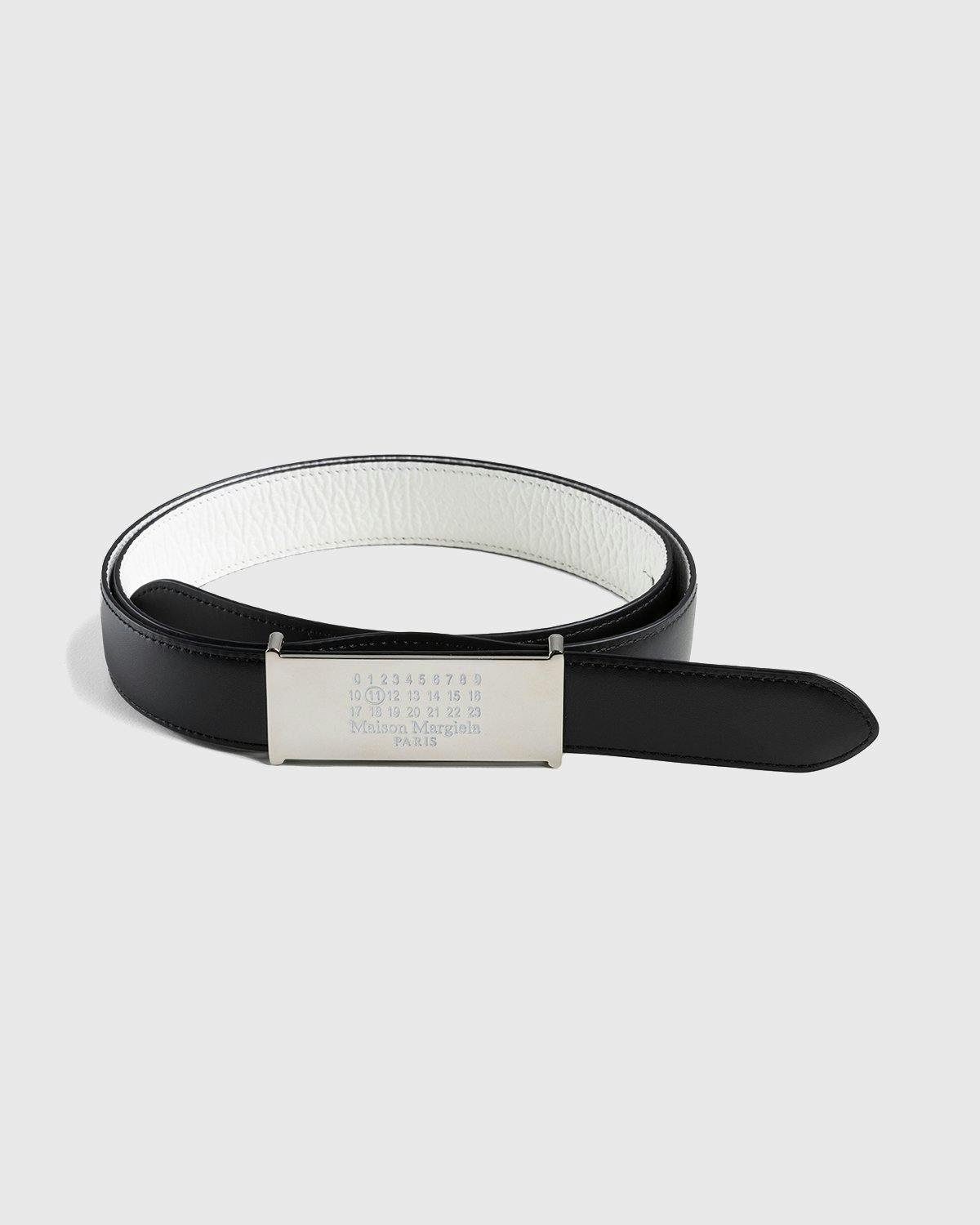 Maison Margiela - Logo Buckle Leather Belt White - Accessories - White - Image 1