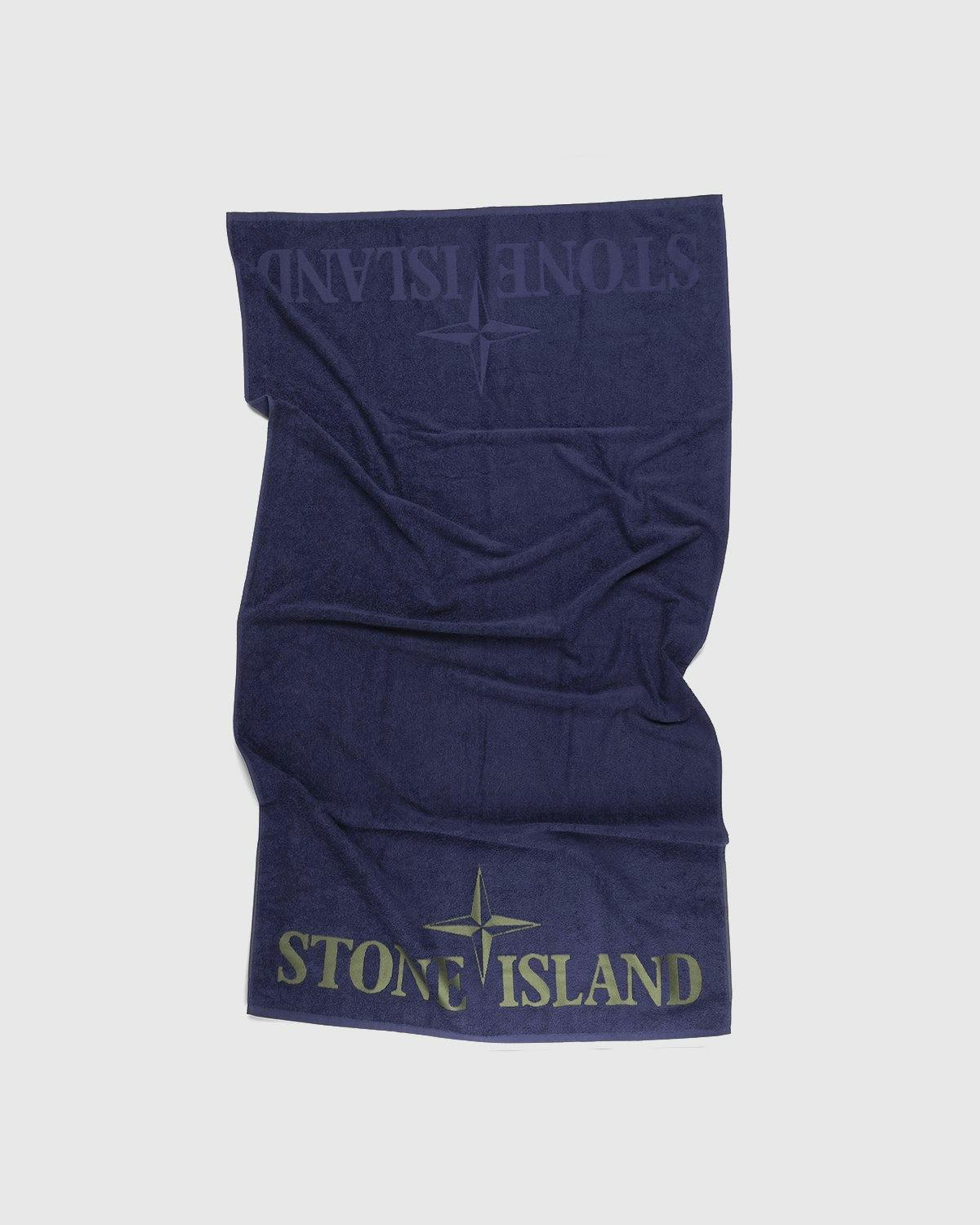 Stone Island - 93366 Cotton Terry Beach Towel Royal - Lifestyle - Blue - Image 1