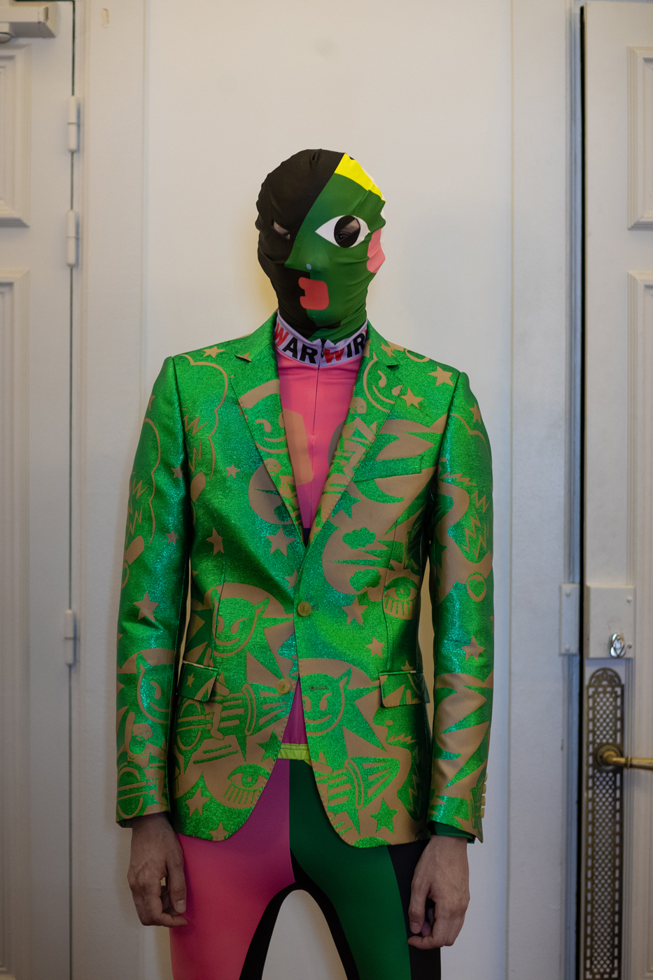 Walter Van Beirendonck Logo-print Face Mask in Green for Men