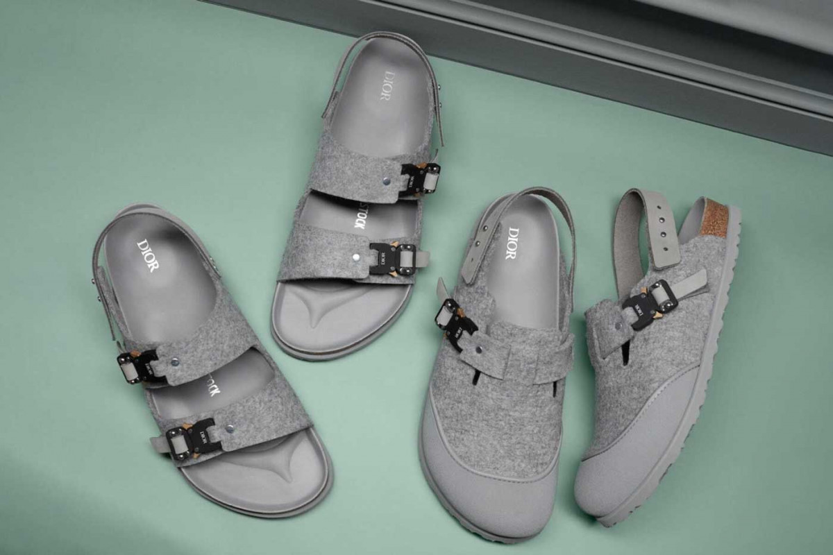 Dior X Birkenstock Milano Sandal Grey, Luxury, Sneakers & Footwear