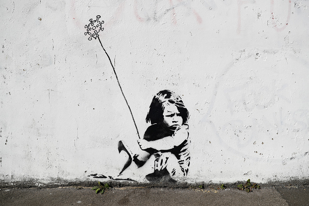 Banksy Louis Vuitton Kid Framed Print