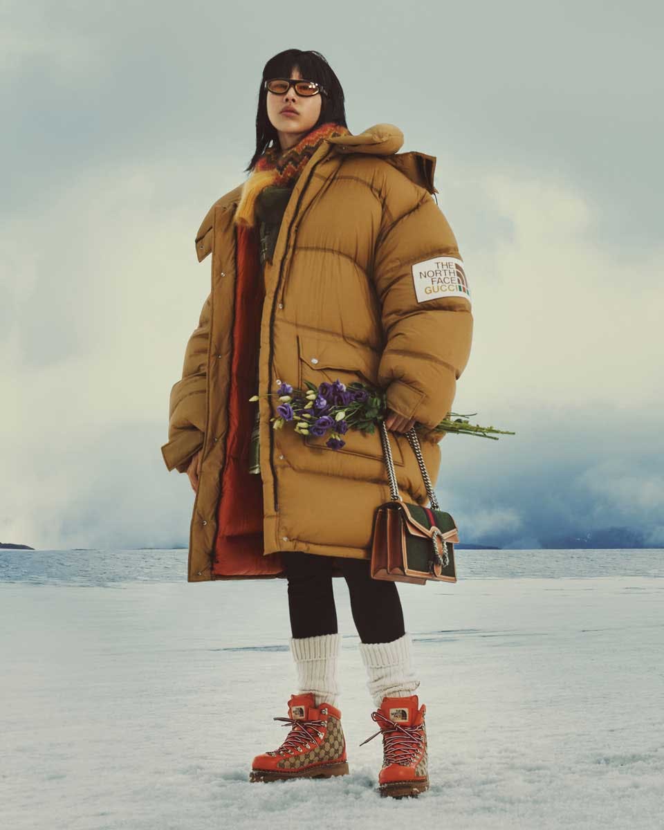 gucci the north face tnf fw21 second campaign collection collaboration drop release date info price buy nuptse release date lookbook jacket coat hat shoes list