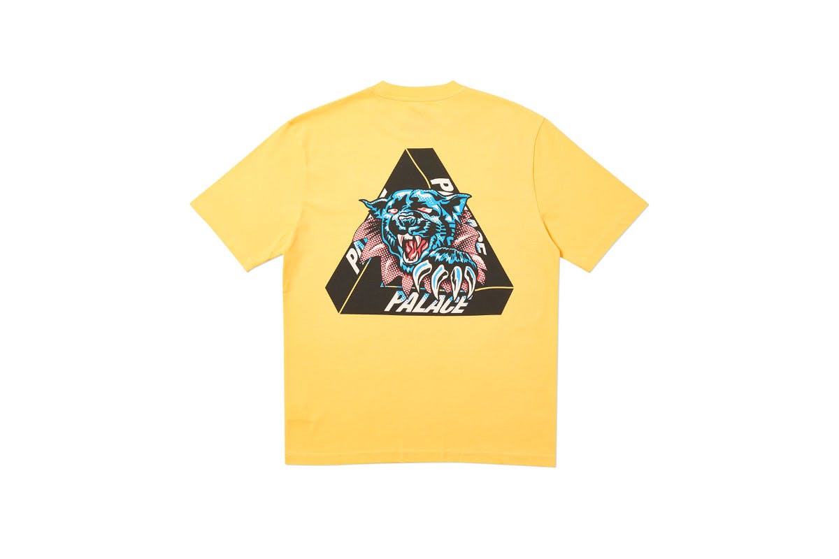 Palace 2019 Autumn T Shirt Ripped yellow back