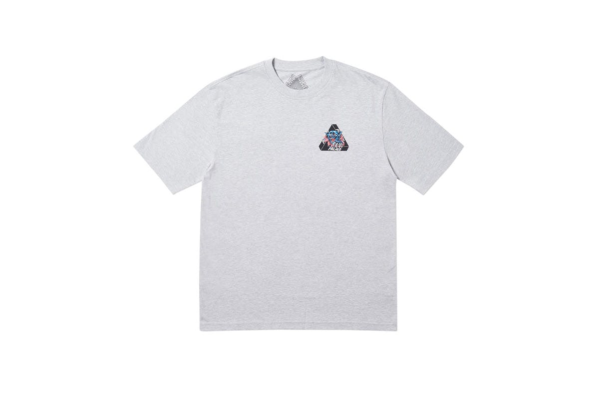 Palace 2019 Autumn T Shirt Ripped grey marl front