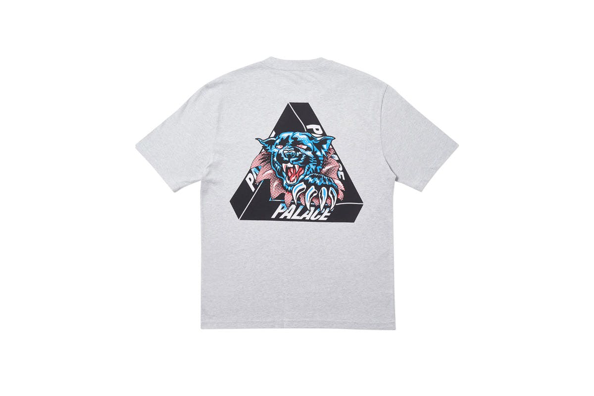 Palace 2019 Autumn T Shirt Ripped grey marl back