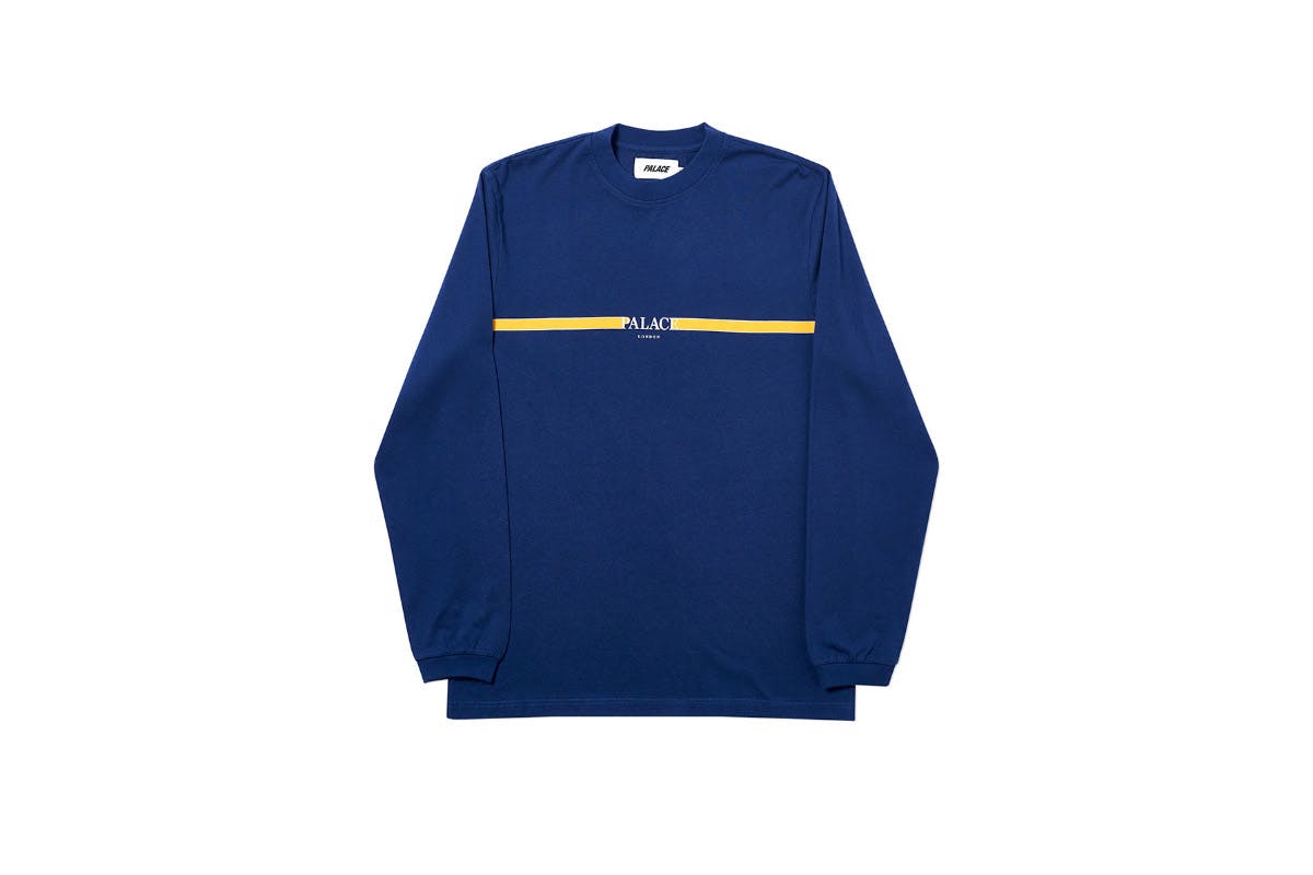 Palace 2019 Autumn Longsleeve Palace London Stripe Navy Front