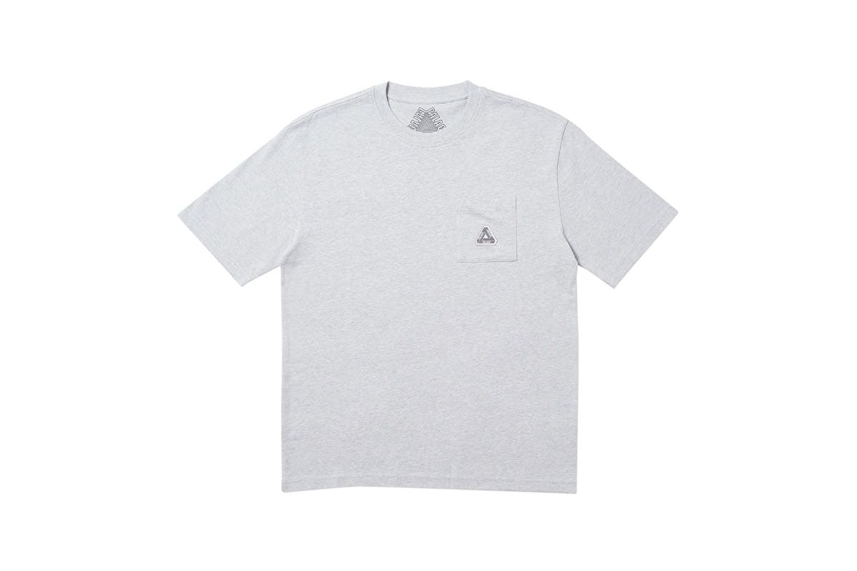 Palace Palace World Tour T-shirt Grey Marl Size Medium, DS BRAND