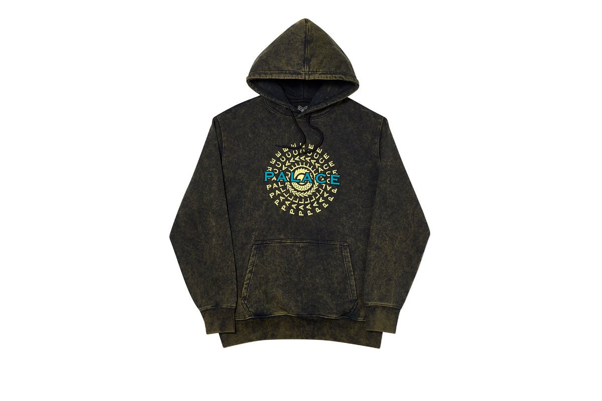 Palace 2019 Autumn Hood Pirical Acid Wash Black Front