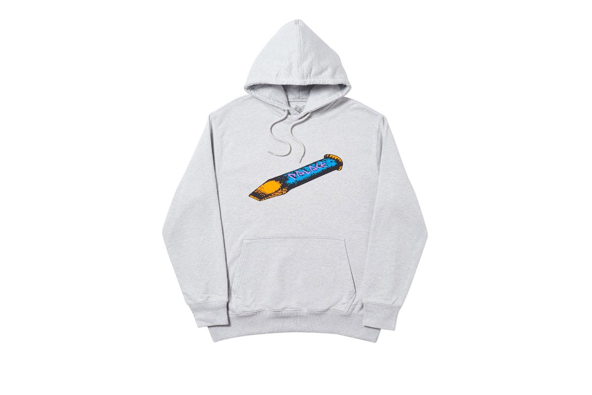 Palace 2019 Autumn Hood Chizzle Up grey marl back