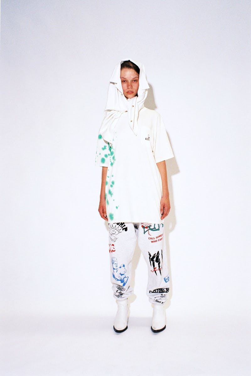 A model wears new pieces from the Jungles Jungles SS20 Collection